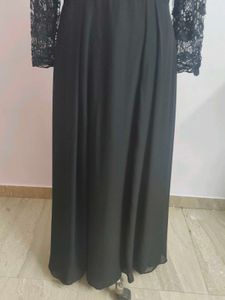 Black Lace Chiffon Gown