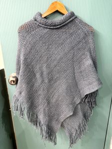 Grey Soft  Poncho Cape For Women