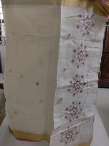 White Embroidery Design Saree