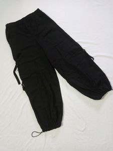 (ZUDIO) Black Cargo For Women | WAIST 28-30 |