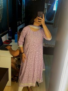 Elegant Lavender Kurta Set