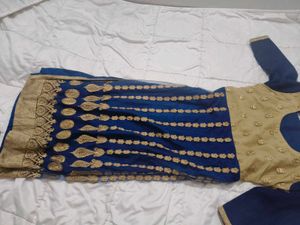 Elegant Blue &amp; Gold Kurta Set