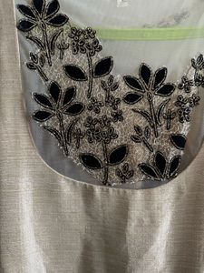 Elegant Beige &amp; Black Party Dress