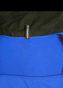 Blue Square Neck Crop Top
