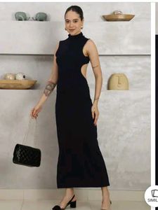 Sleeveless Black Maxi Dress with price tag