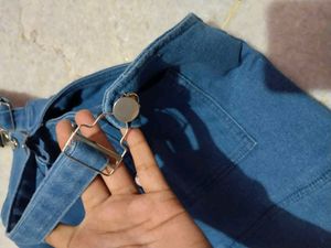 Denim Button-Down Jumper Dress