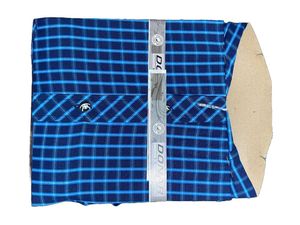 Blue Plaid Dress Shirt - Size 32