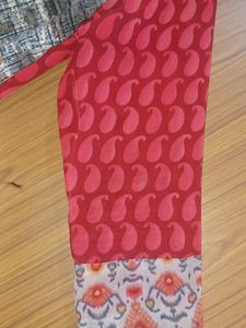 Elegant Red &amp; Grey Kurta with full flair