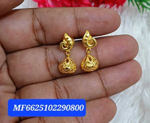 silver 92.5 Golden Jhumka Earrings