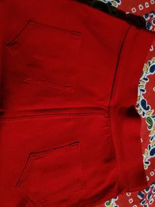 Red Leggings with Buttons