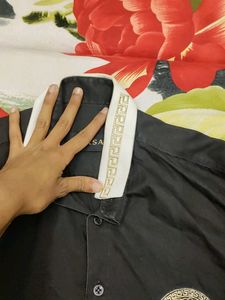 Versace Black Button-Down Shirt