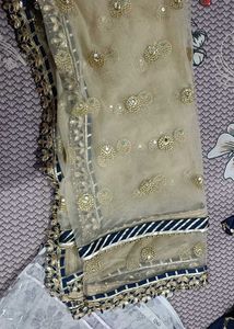 cream-colored lehenga choli