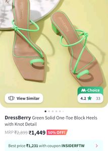 Dressberry One Toe Block Heels With Knott Details