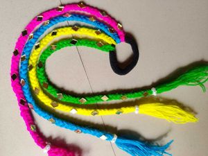 Colorful Braided Hair Accessory for navratri