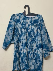 Blue Tie-Dye Palazzo Pants