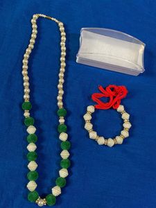 Stunning Beaded Long Chain With Hand Kada