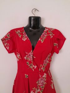 Red Printed Dress (Women&#39;s)