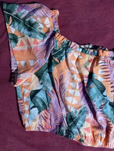 Tropical Print Crop Top