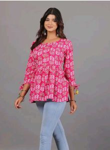 Pink Printed Top ethnic