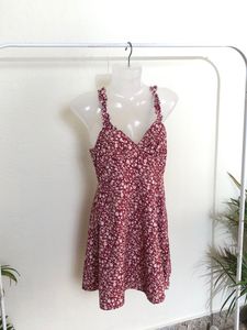 Shein Maroon Printed Dress(Women’s)