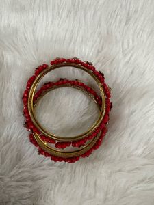 Red Beaded Bangles