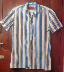 Peter England Striped Short Sleeve Shirt