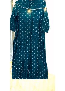 Teal Printed Kurti - Avaasa Brand