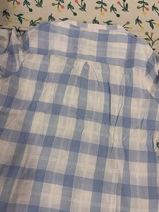 Blue &amp; White Checked Top