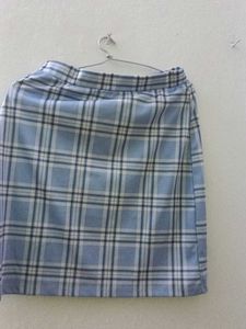Blue Plaid Mini Skirt