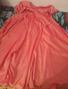 Floral Pink Full Length Anarkali Frock