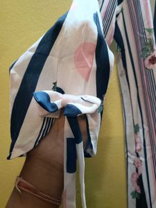 Striped Floral Duster &amp; Polka Dot Pants Set