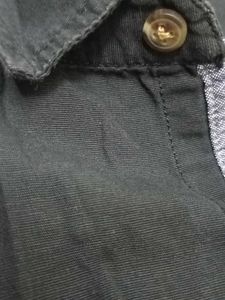 Navy Blue Short Sleeve Button-Down Shirt