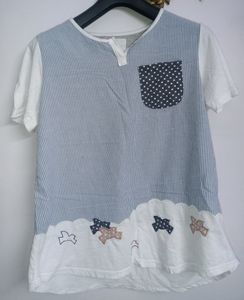 Cute White-Blue Top