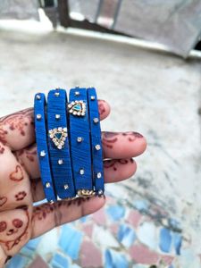 Blue Silkthread Bangles