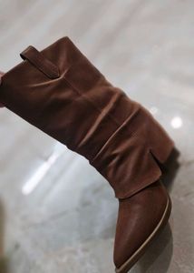 Brown Slouched Cowboy Boots