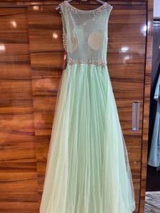 sea green dubai floral gown new with tag