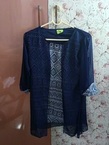 Navy Blue Sheer Cardigan