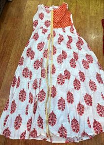 Red &amp; White Printed Kurta Set
