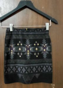 Bershka Bsk Black  Mini Skirt- Size S