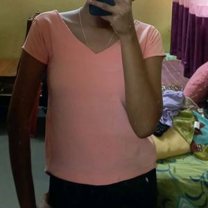 Back Bow V Neck Top