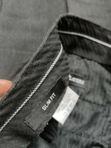 John Player Men Dark Grey Viscose Formal Trouser