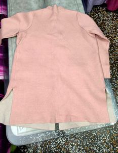 Elegant Pink Button-Down Coat