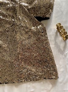 Golden Sequins Cut Out Top