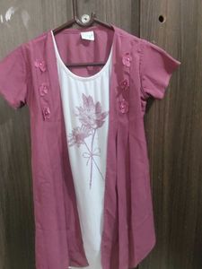 Pink Dress with Flowers