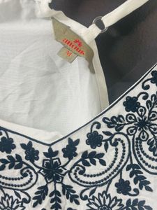 White Embroidered Tank Top