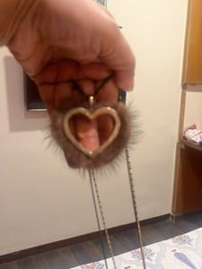 love shape pendant with double chain