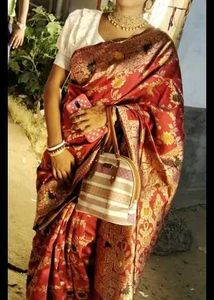Elegant Red & Gold Saree