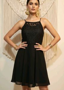 Branded Elegant Black Lace Dress