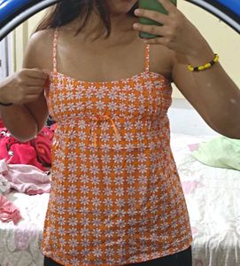 Orange Y2k Top