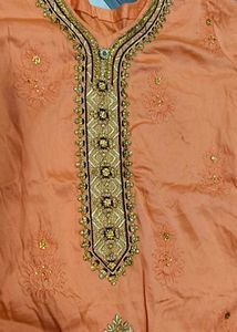 Orange Embroidered Kurti